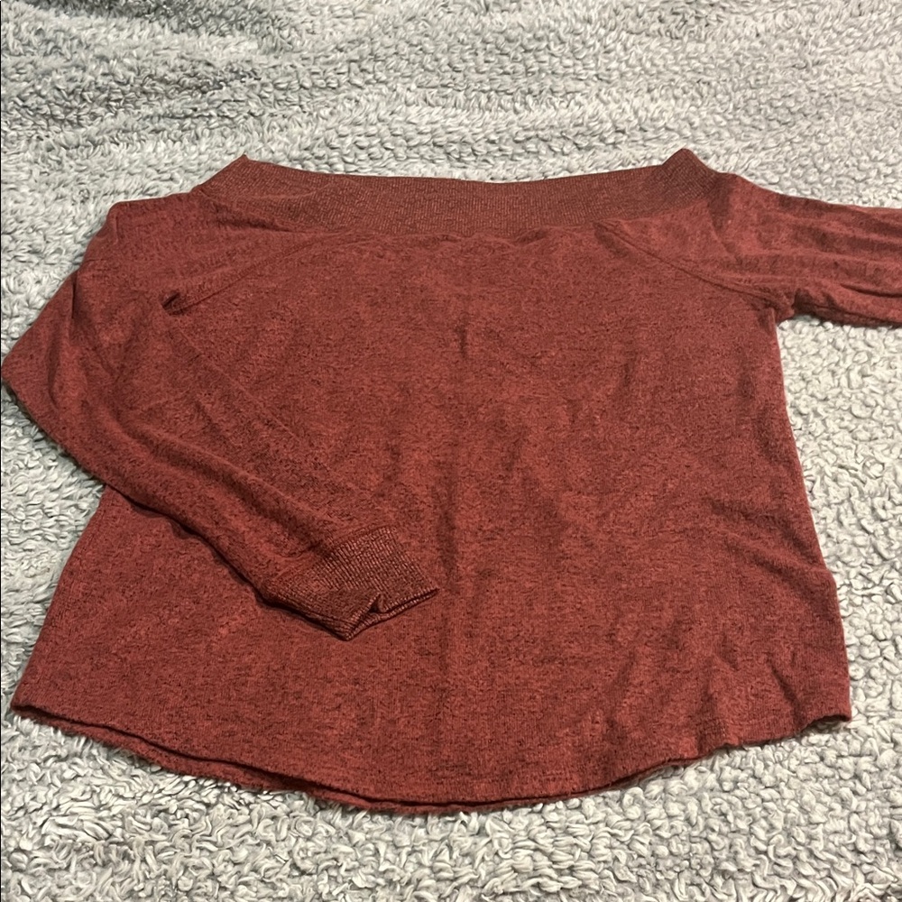 Z Supply Off-Shoulder Sweater - Deep Red